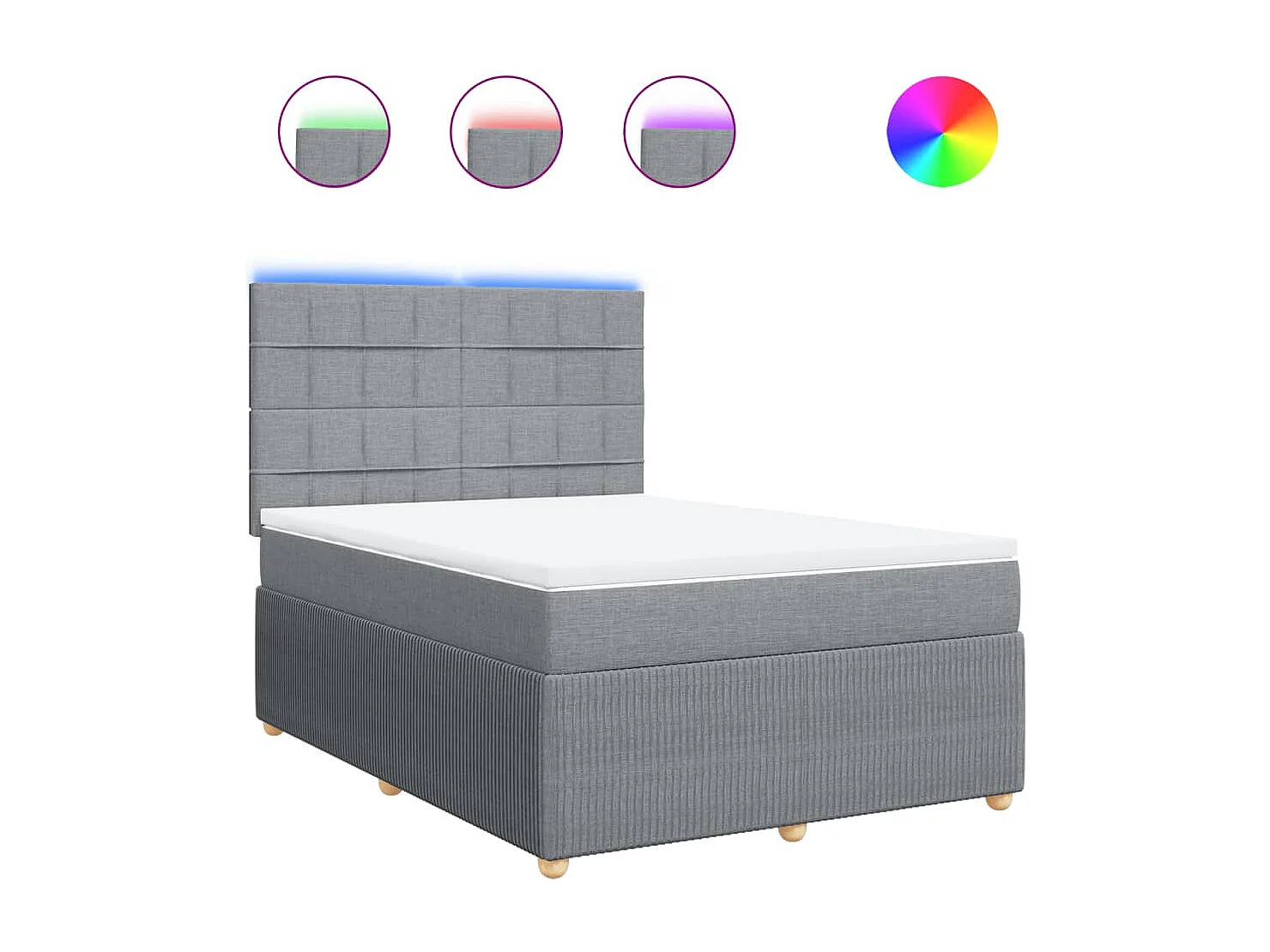 Boxspring met matras stof lichtgrijs 140x200 cm