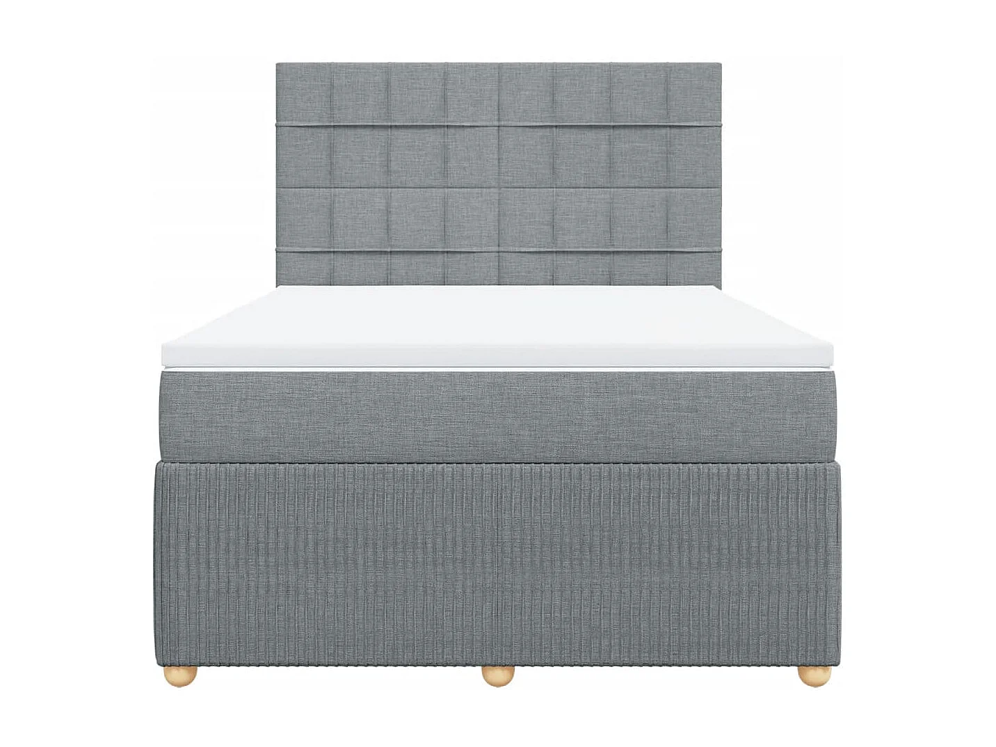 Boxspring met matras stof lichtgrijs 140x200 cm