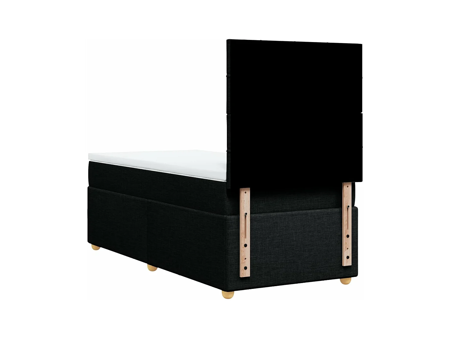 Sommier à lattes de lit avec matelas Noir 100x200 cm Tissu