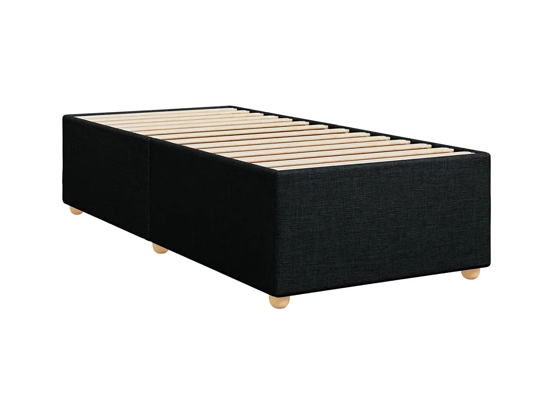 Sommier à lattes de lit avec matelas Noir 100x200 cm Tissu