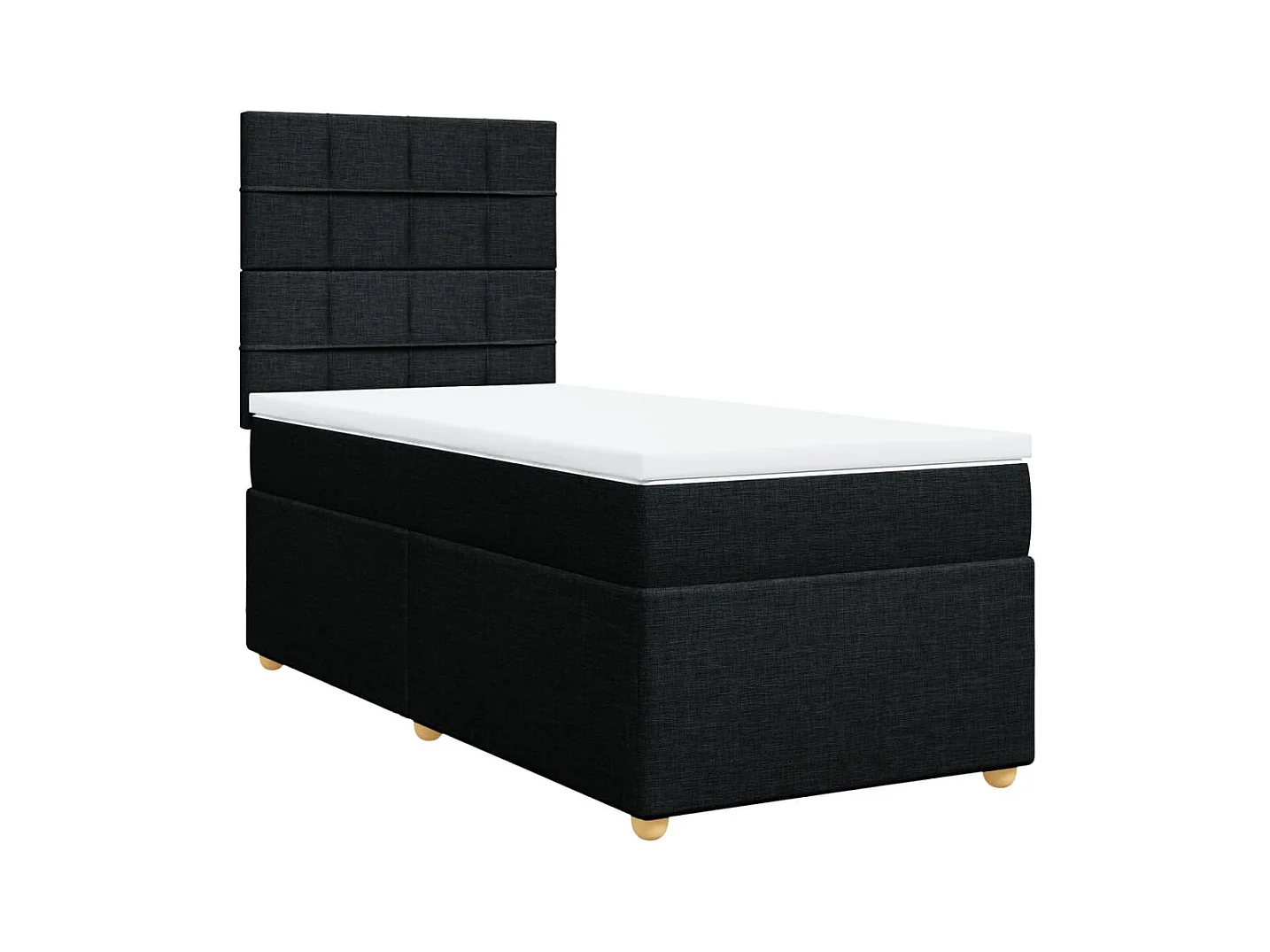 Sommier à lattes de lit avec matelas Noir 100x200 cm Tissu