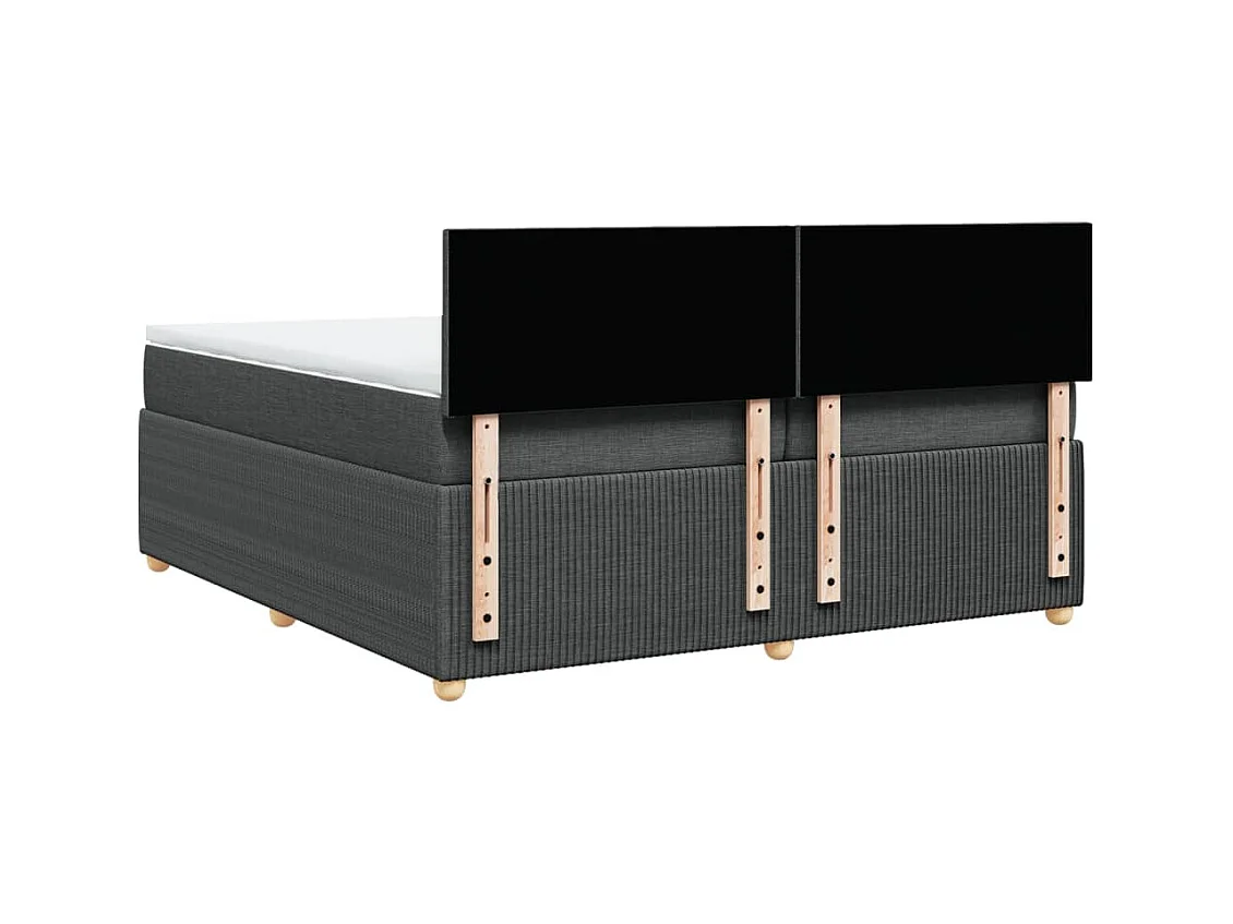 Boxspring met matras stof donkergrijs 200x200 cm