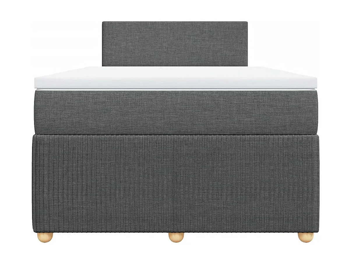 Sommier à lattes de lit avec matelas gris foncé 120x190cm tissu