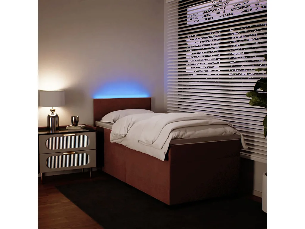 Sommier à lattes de lit avec matelas Rose 90x200 cm Velours