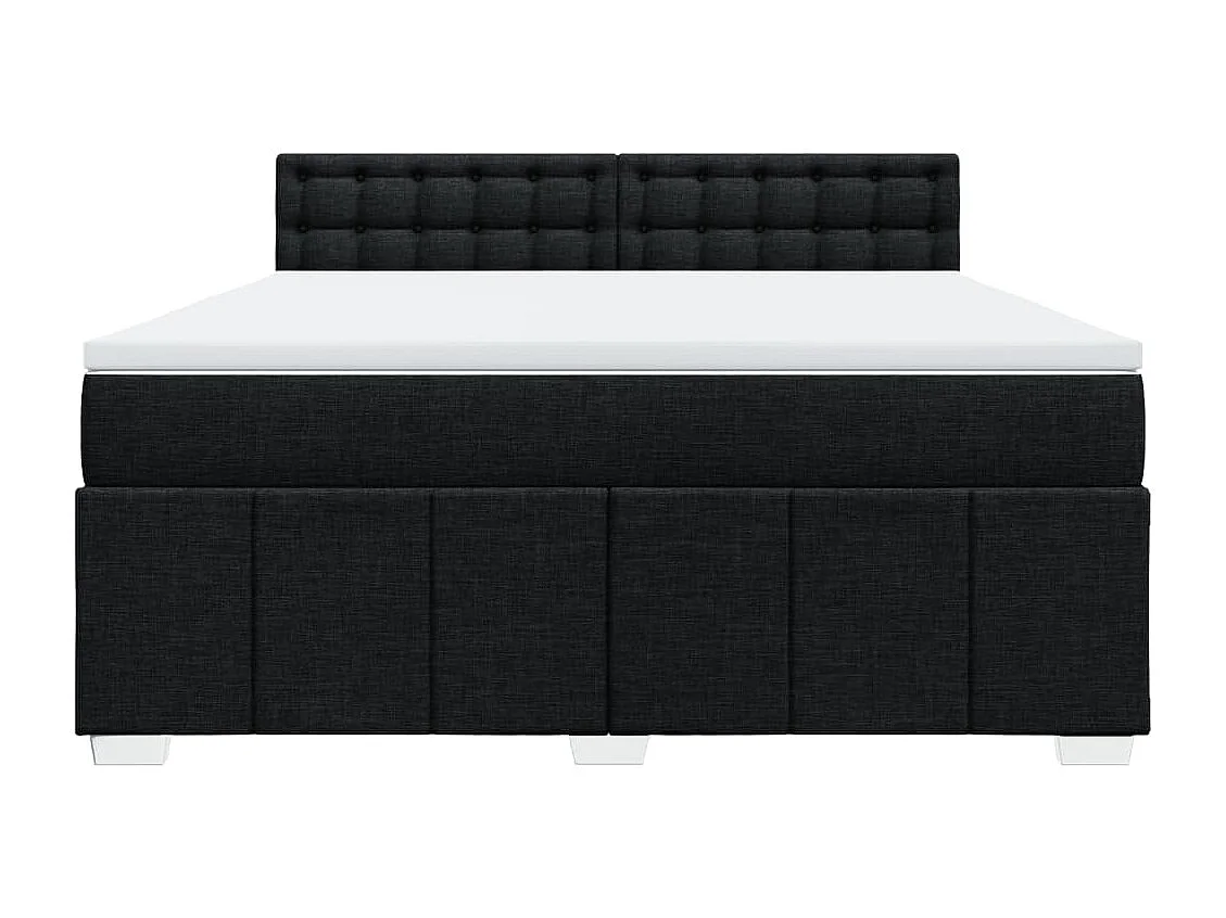 Boxspring met matras stof zwart 180x200 cm