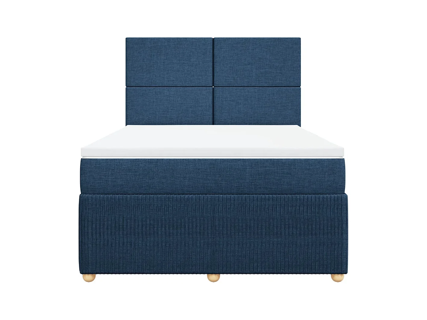 Sommier à lattes de lit avec matelas Bleu 160x200 cm Tissu