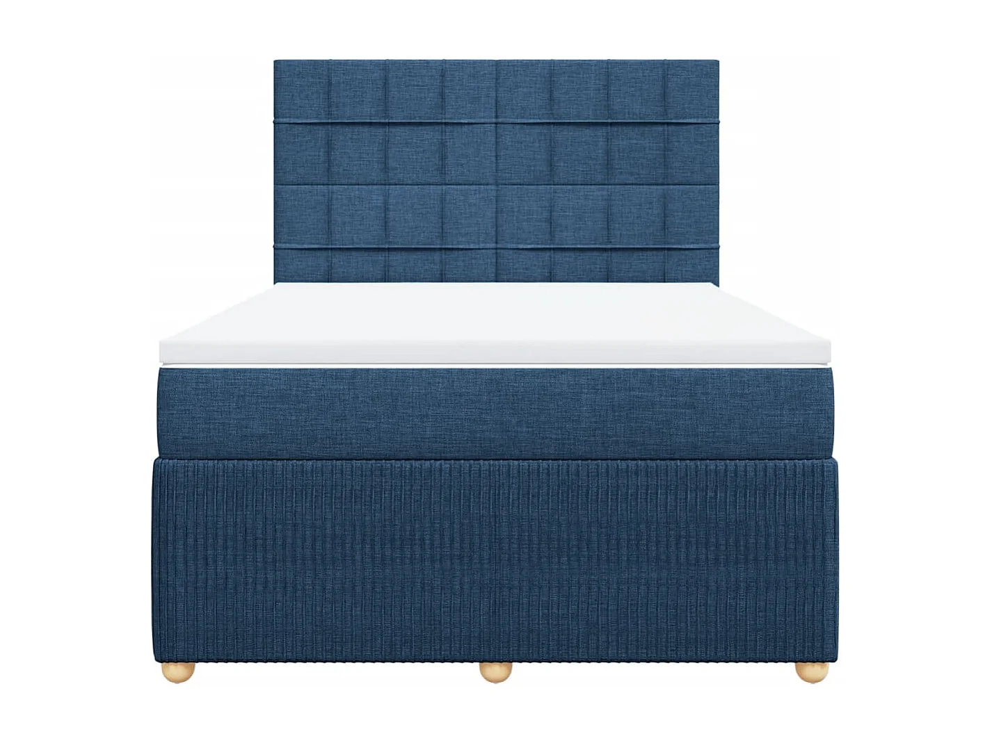 Cama com molas/colchão 160x200 cm tecido azul