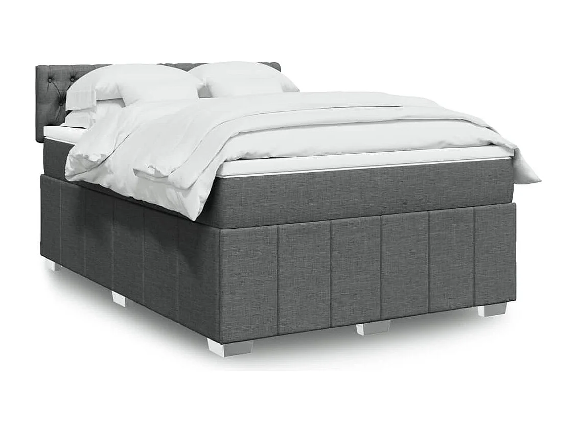 Boxspring met matras stof donkergrijs 160x200 cm