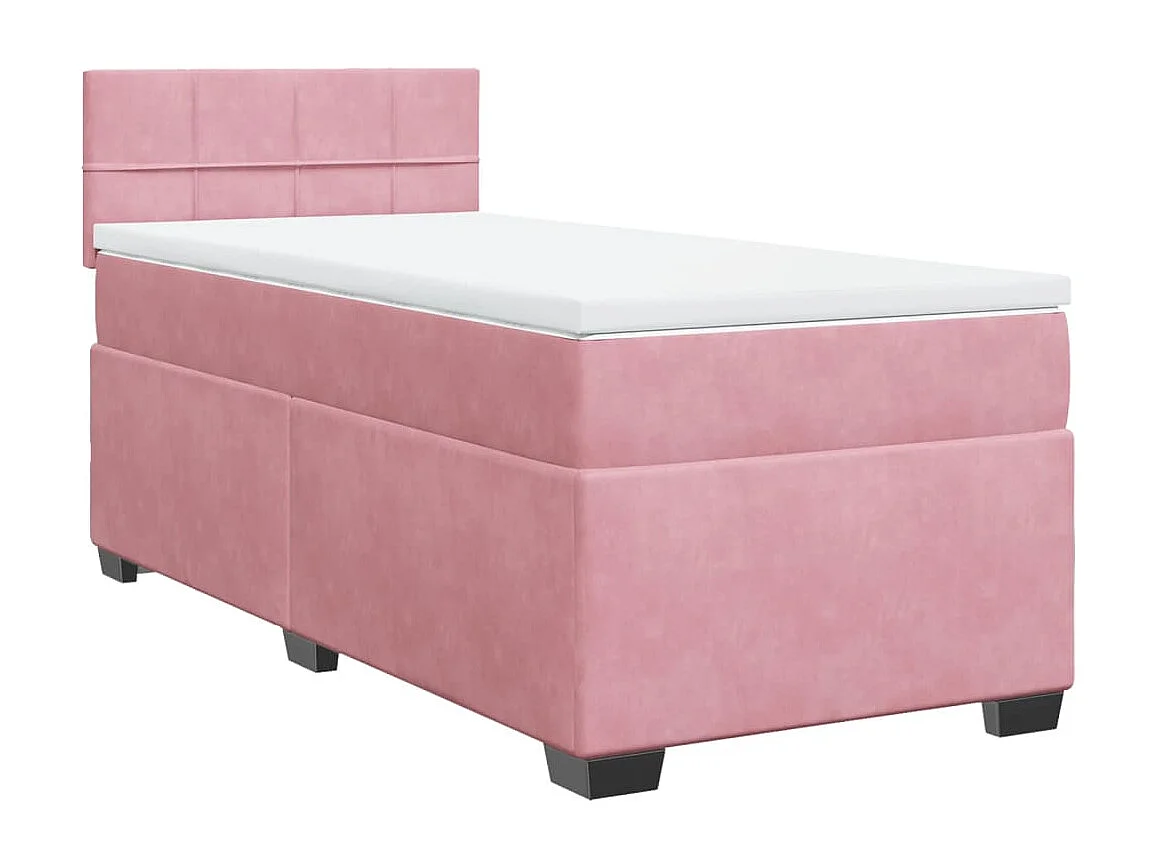 Sommier à lattes de lit avec matelas Rose 90x200 cm Velours