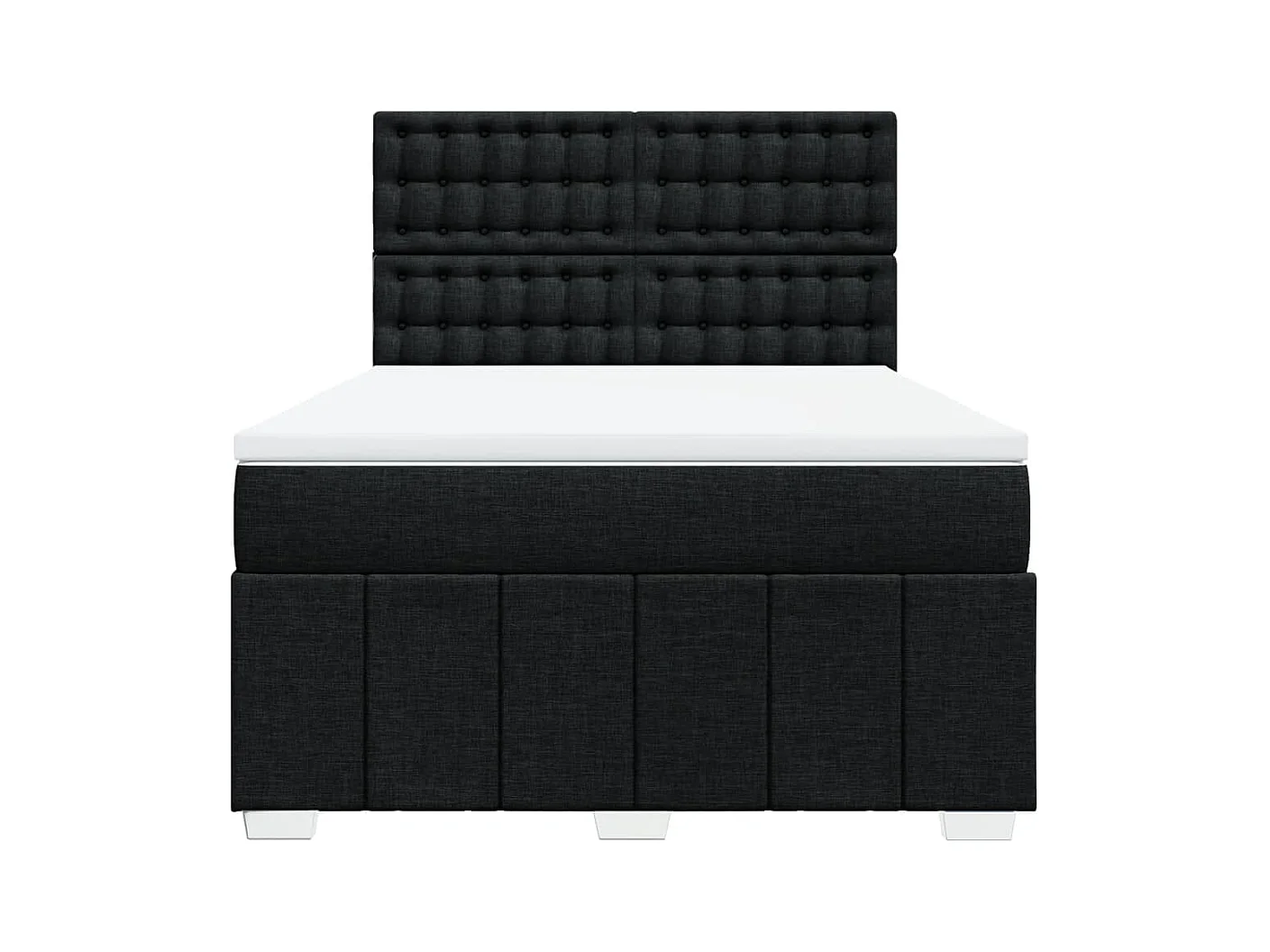 Sommier à lattes de lit avec matelas Noir 160x200 cm Tissu