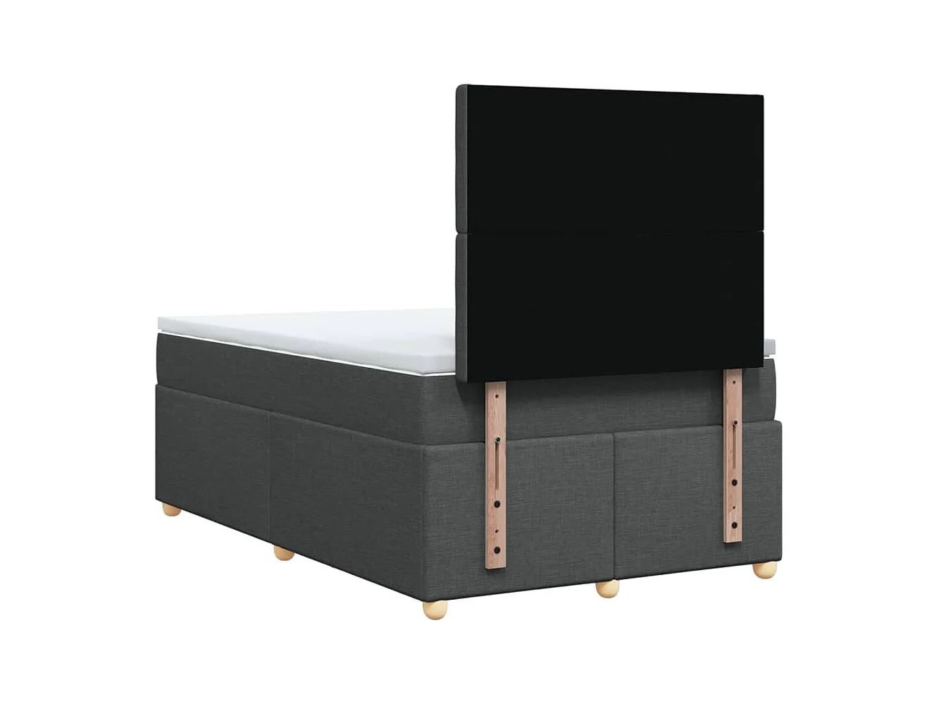 Sommier à lattes de lit avec matelas gris foncé 120x190cm tissu