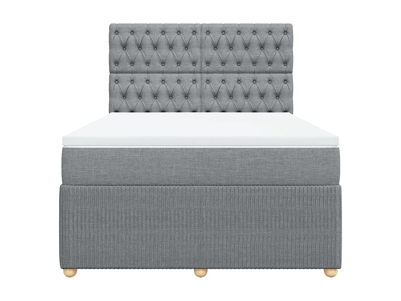 Cama com molas/colchão 140x200 cm tecido cinzento-claro