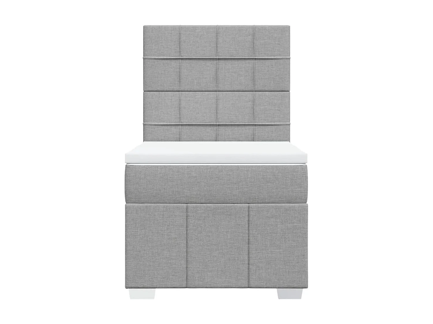 Sommier à lattes de lit avec matelas Gris clair 100x200cm Tissu
