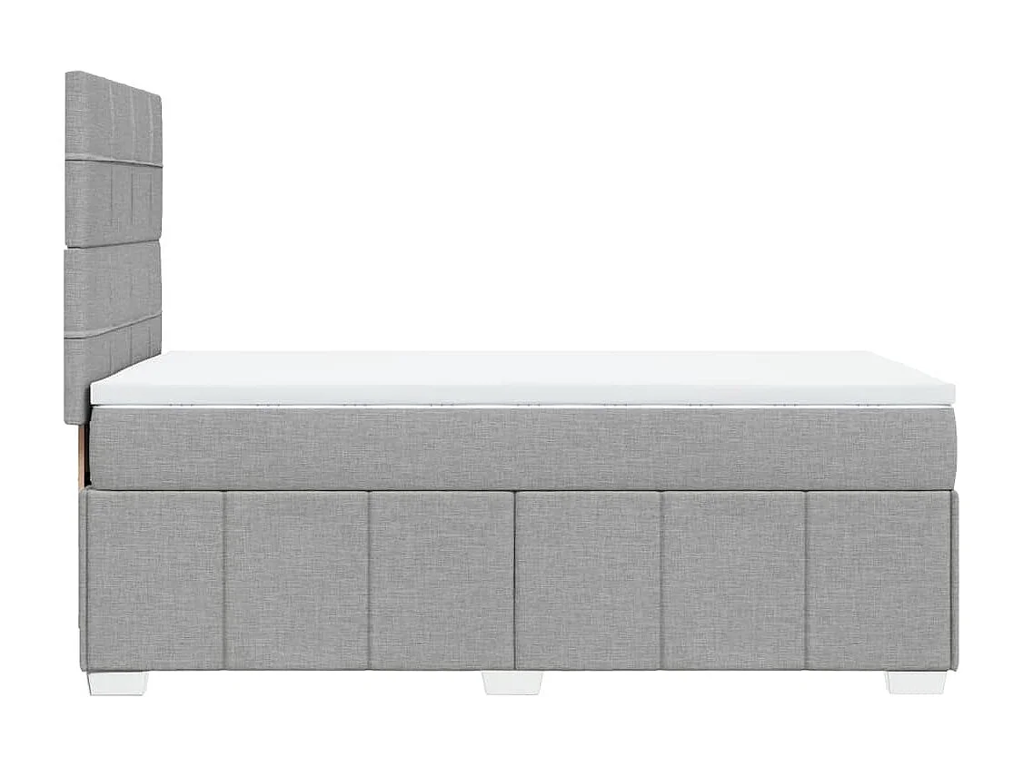 Sommier à lattes de lit avec matelas Gris clair 100x200cm Tissu