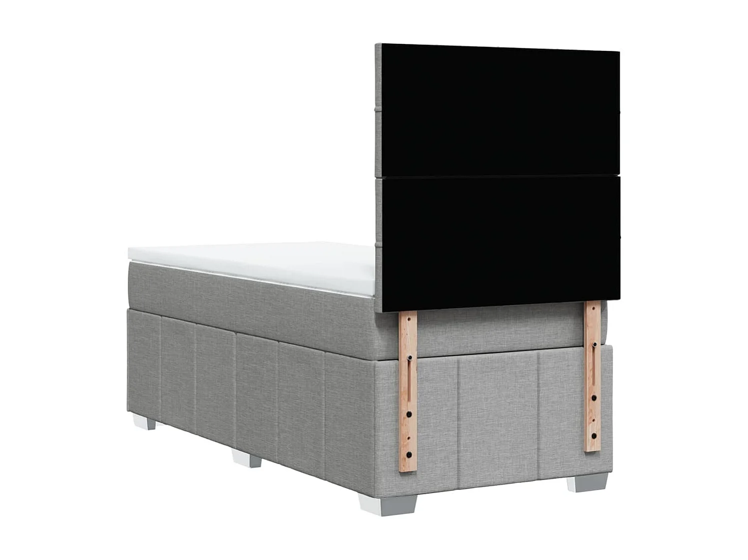 Sommier à lattes de lit avec matelas Gris clair 100x200cm Tissu