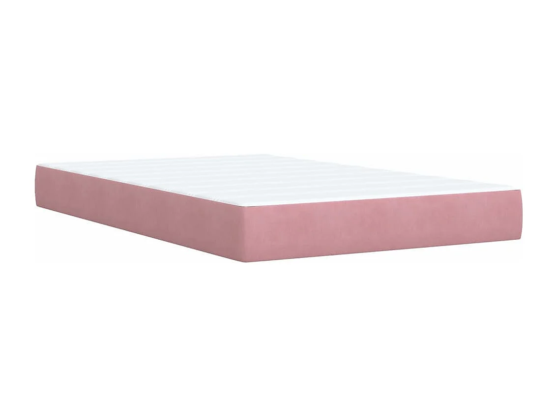Cama box spring con colchón terciopelo rosa 120x190 cm