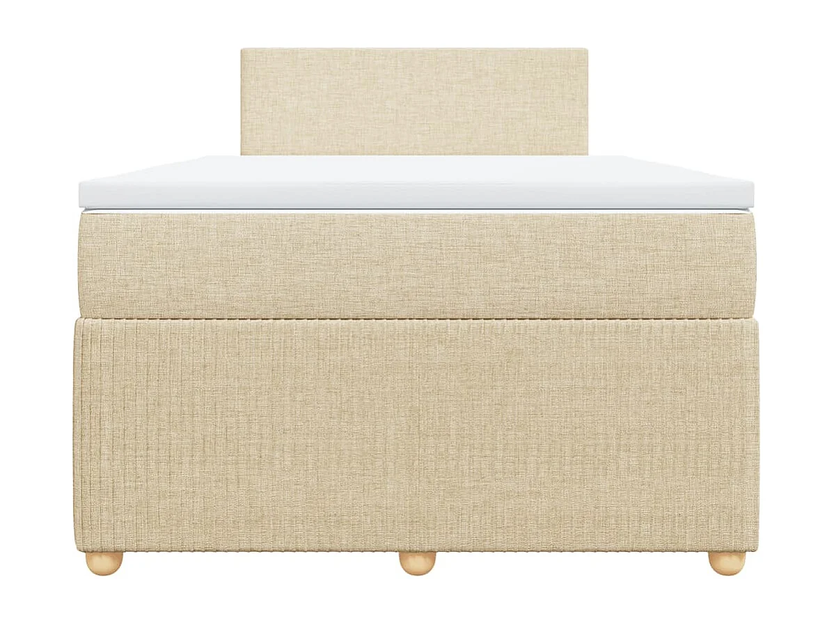 Sommier à lattes de lit avec matelas crème 120x190 cm tissu
