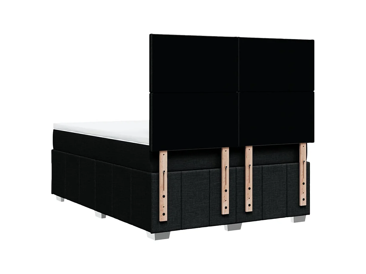 Sommier à lattes de lit avec matelas Noir 140x200 cm Tissu