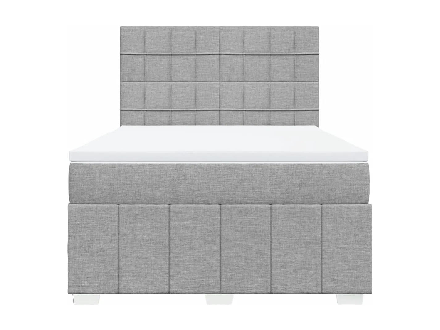 Sommier à lattes de lit avec matelas Gris clair 140x190cm Tissu