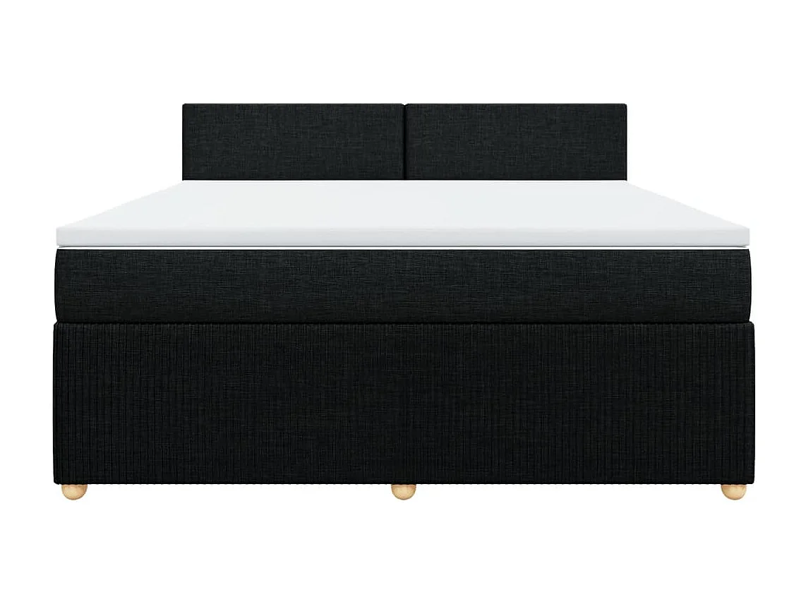 Cama box spring con colchón tela negro 180x200 cm
