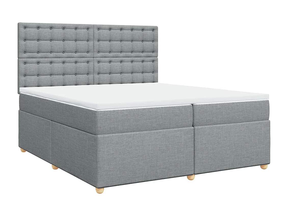Sommier à lattes de lit avec matelas Gris clair 200x200cm Tissu