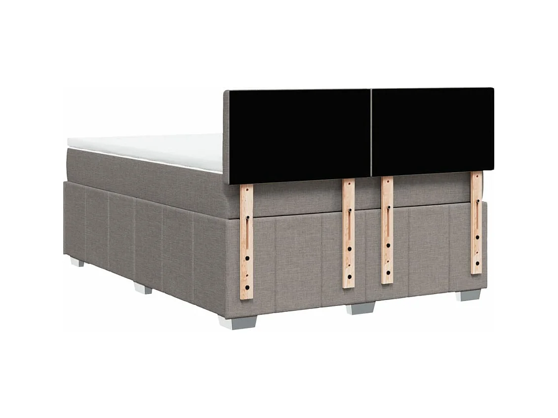 Sommier à lattes de lit avec matelas Taupe 160x200 cm Tissu