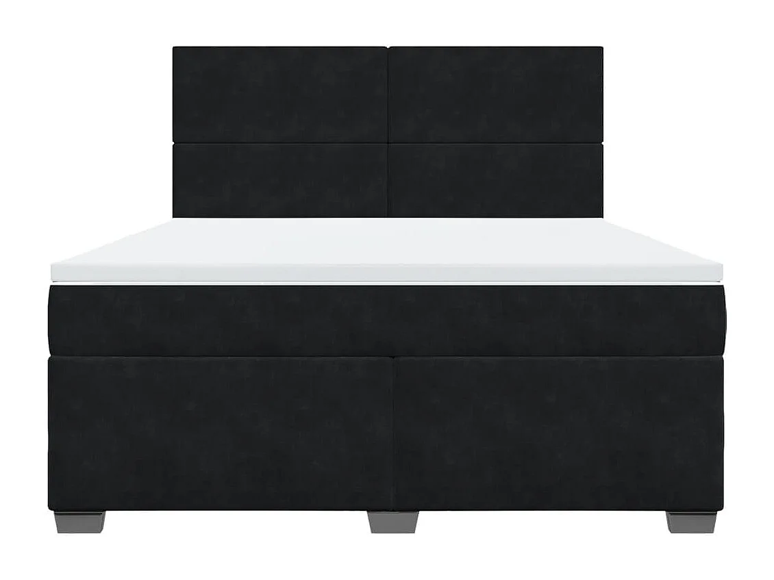 Sommier à lattes de lit avec matelas Noir 180x200 cm Velours