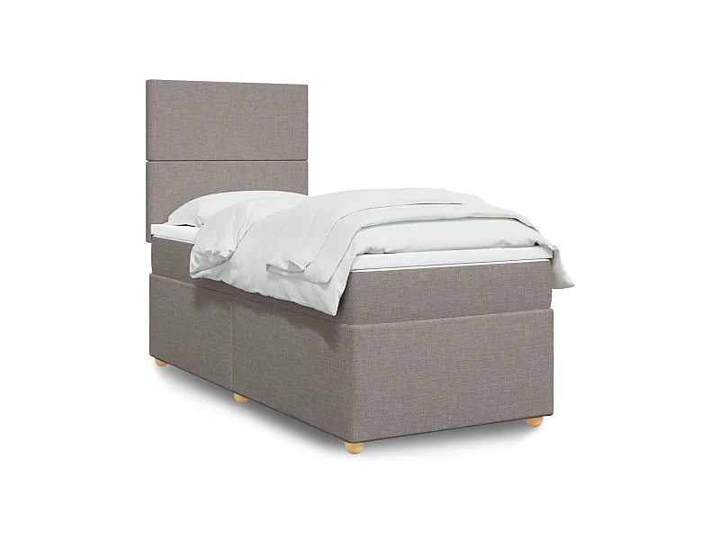 Sommier à lattes de lit avec matelas Taupe 90x200 cm Tissu