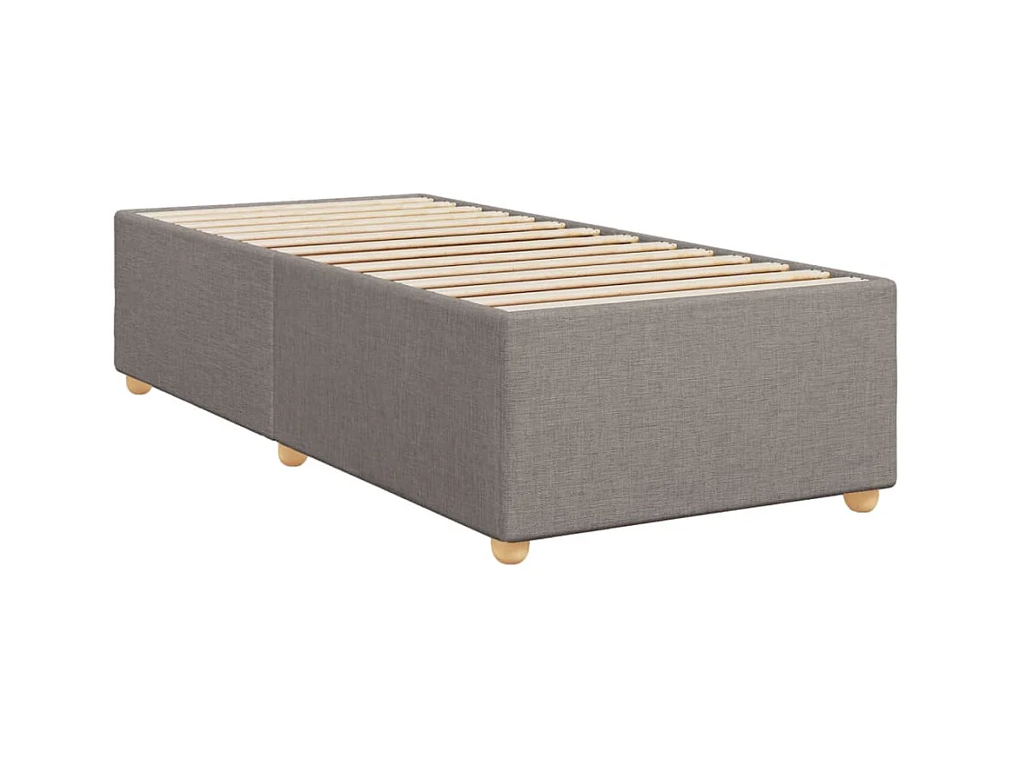 Cama com molas/colchão 90x200 cm tecido castanho-acinzentado