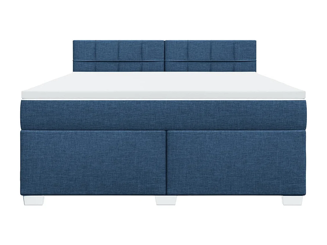 Cama com molas/colchão 180x200 cm tecido azul