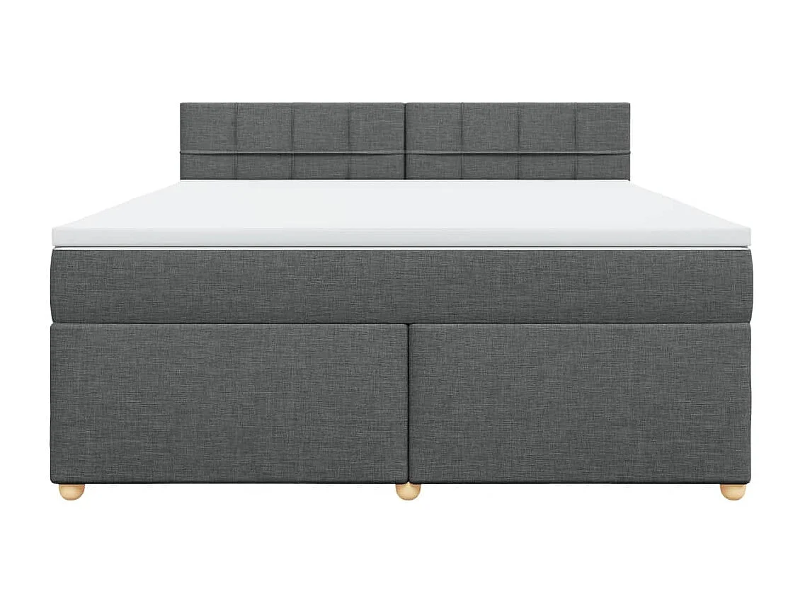 Sommier à lattes de lit avec matelas Gris foncé 180x200cm Tissu