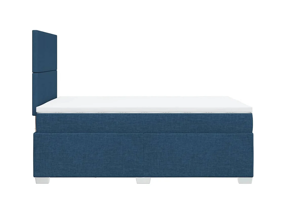 Cama boxspring com colchão 120x190 cm tecido azul