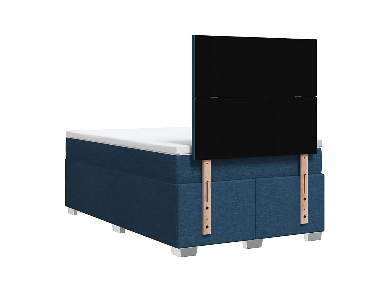 Cama boxspring com colchão 120x190 cm tecido azul