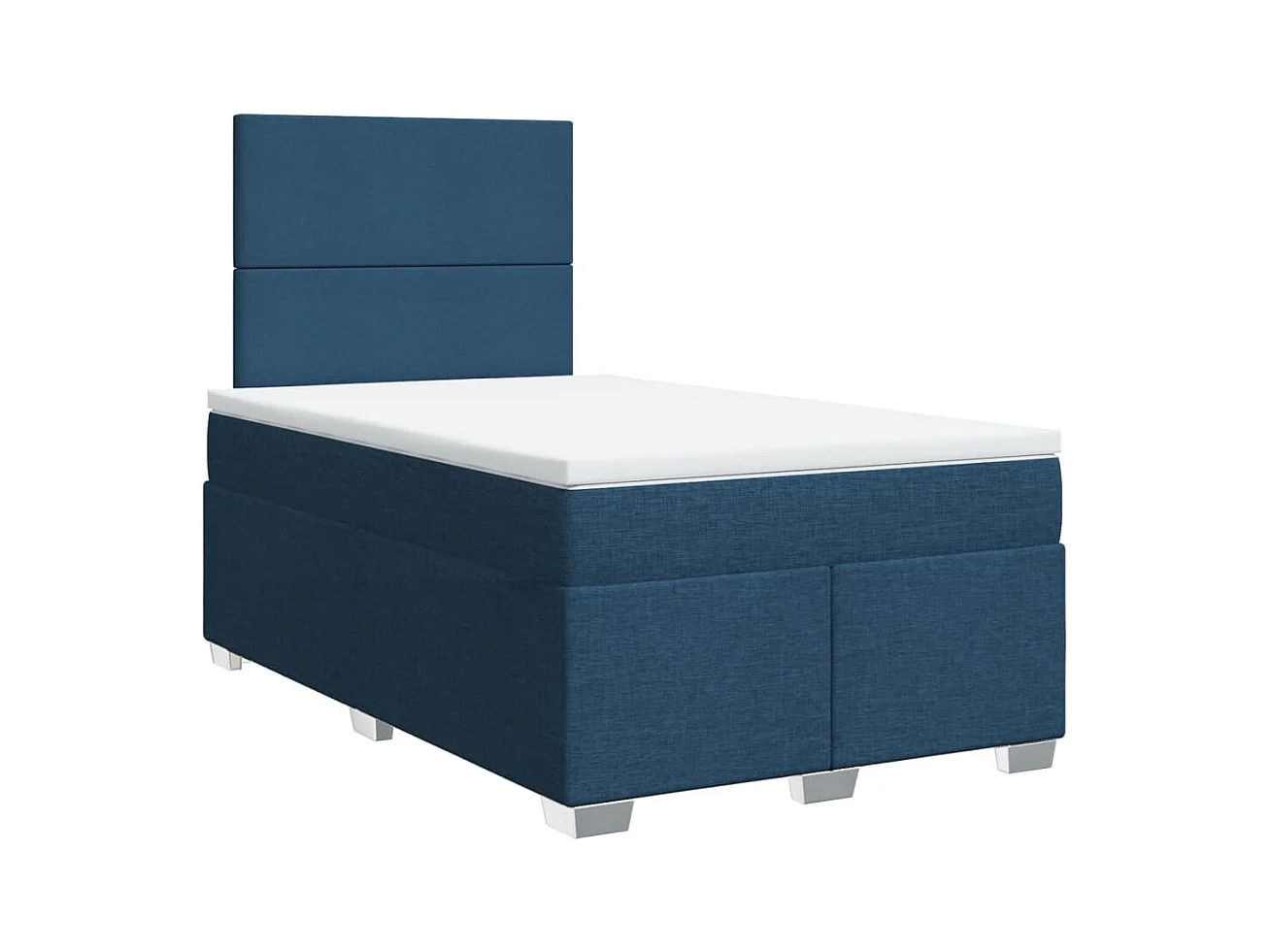 Cama boxspring com colchão 120x190 cm tecido azul