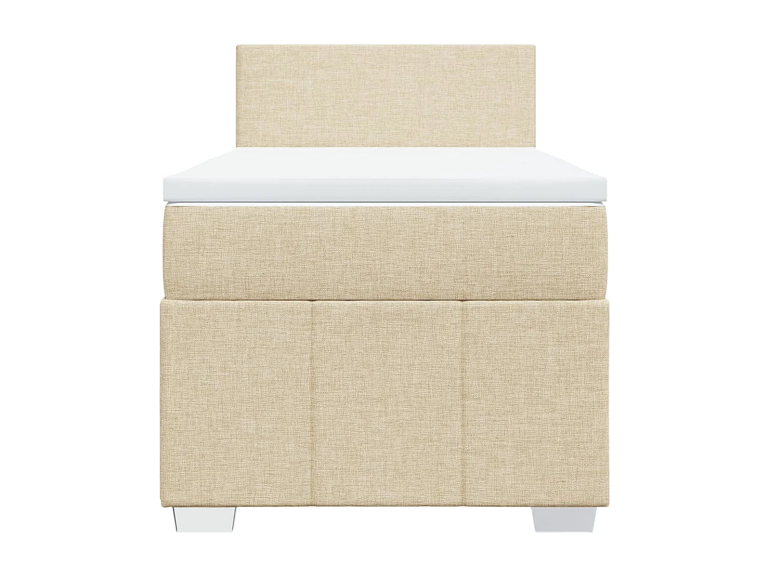 Boxspring met matras stof crèmekleurig 90x200 cm