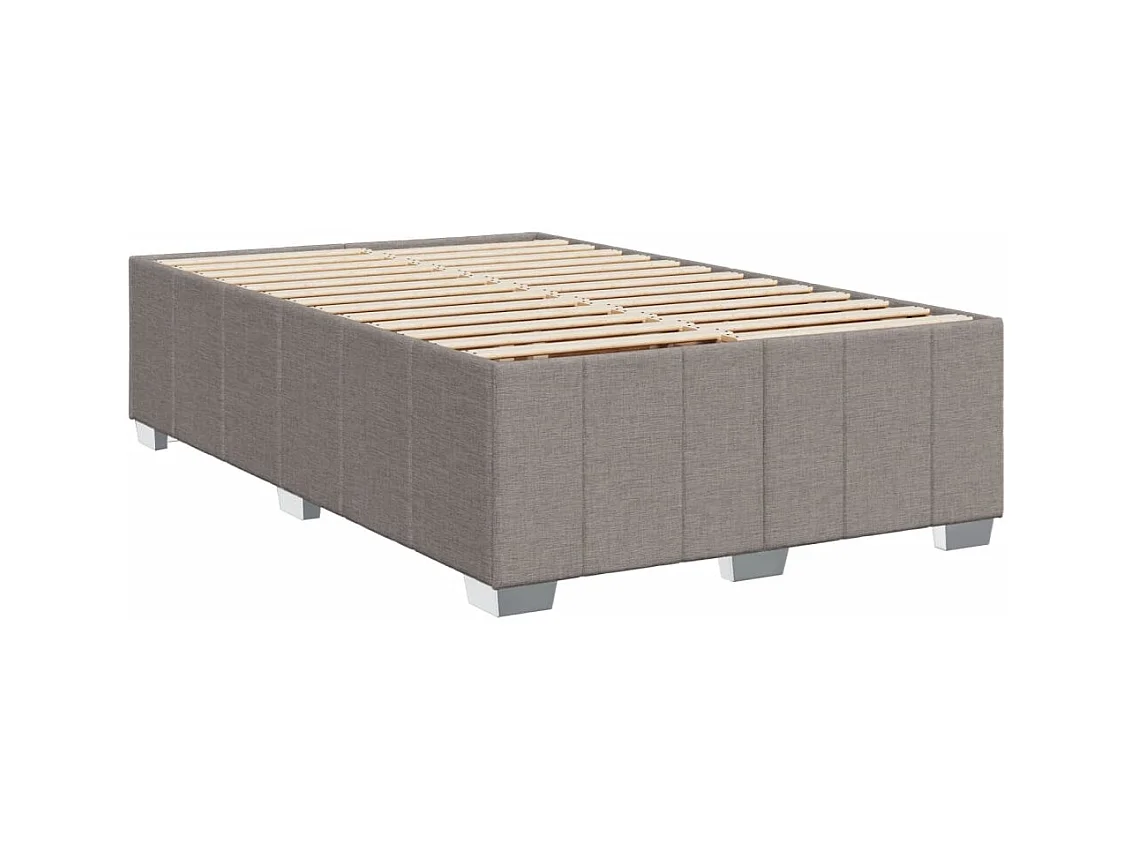 Cama boxspring c/ colchão 120x190cm tecido castanho-acinzentado