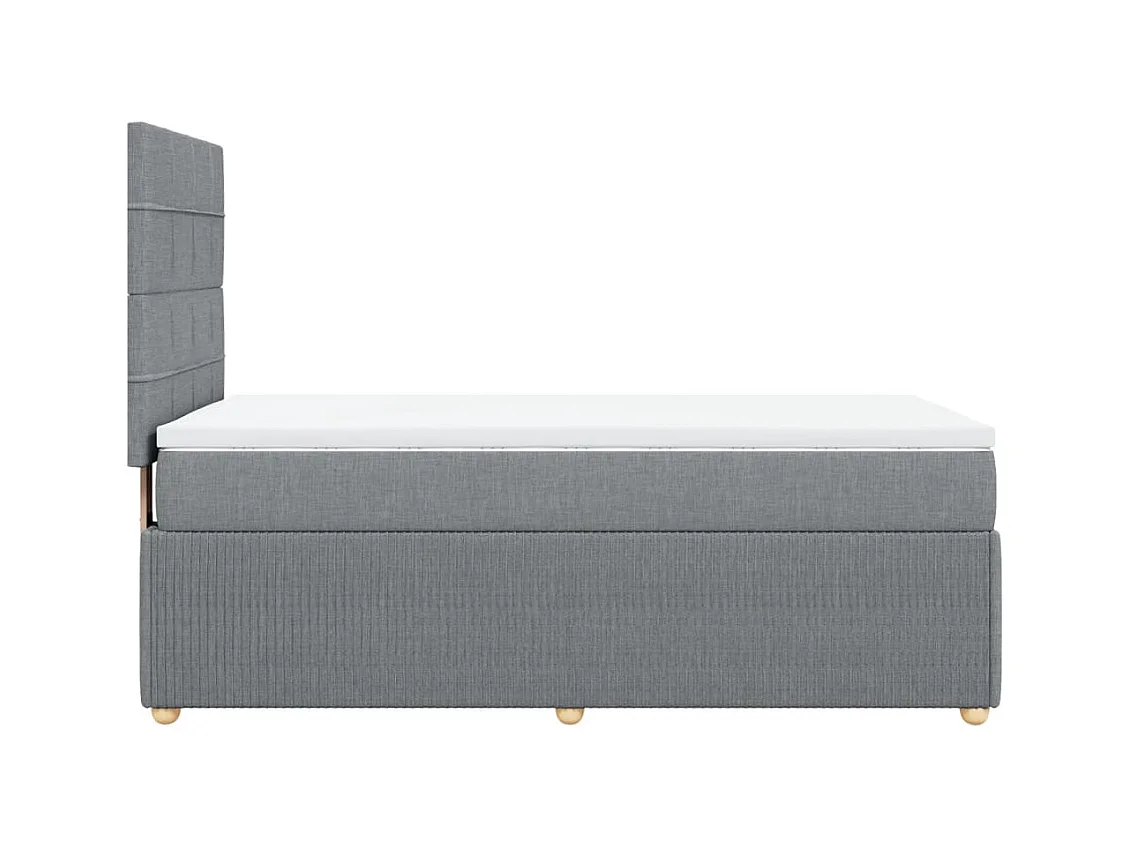Cama com molas/colchão 90x200 cm tecido cinza-claro