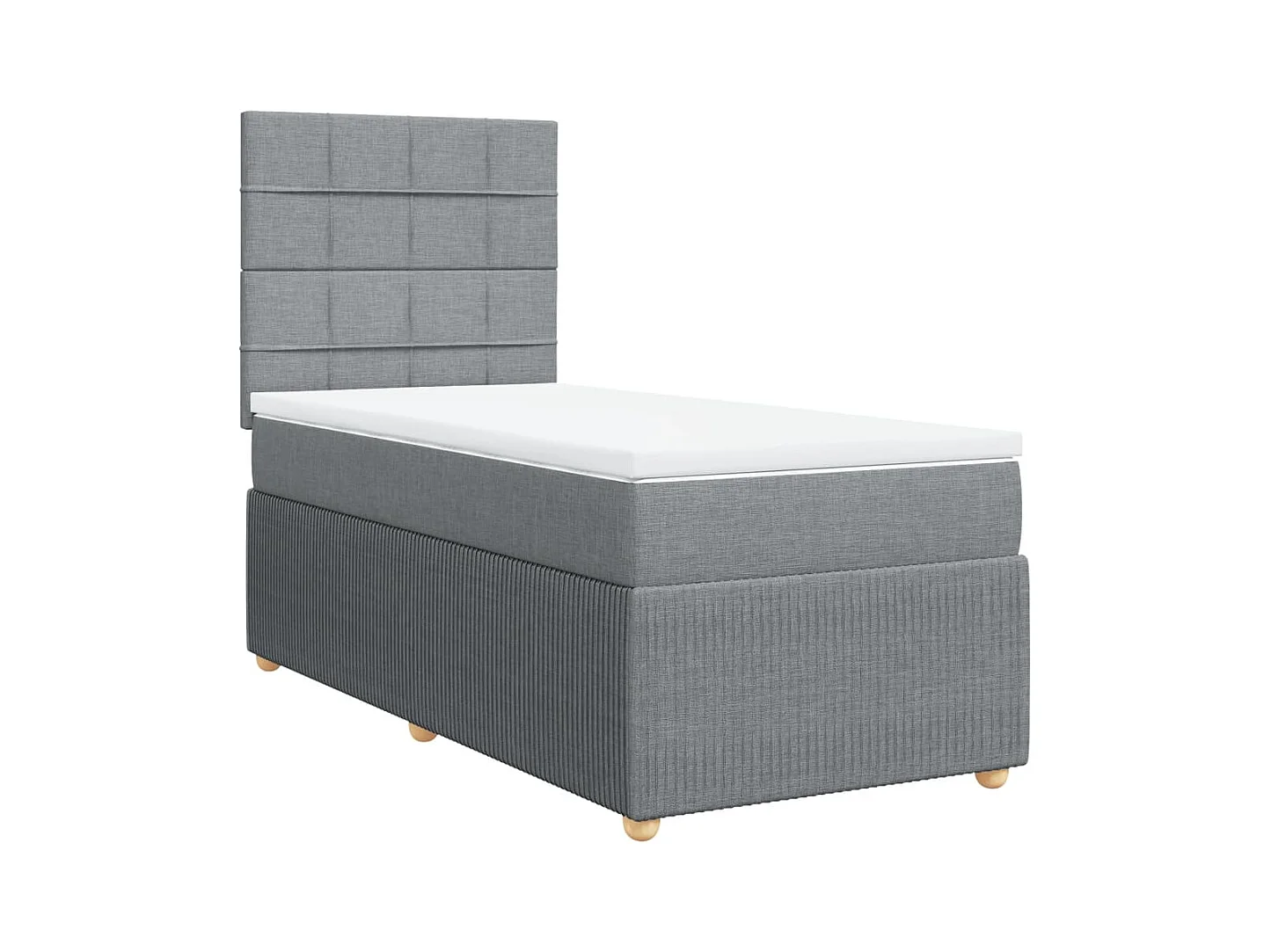 Cama com molas/colchão 90x200 cm tecido cinza-claro