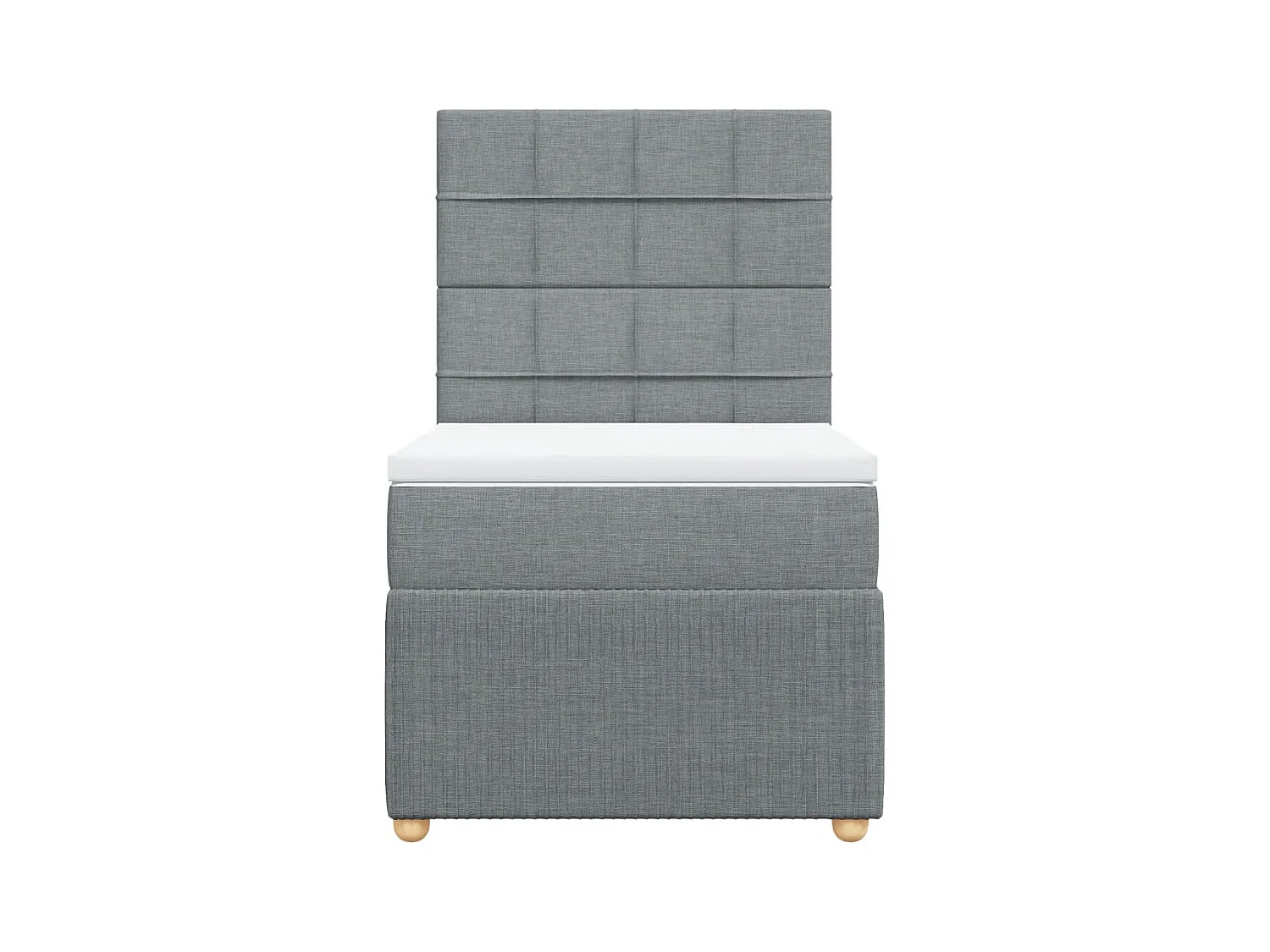 Cama com molas/colchão 90x200 cm tecido cinza-claro