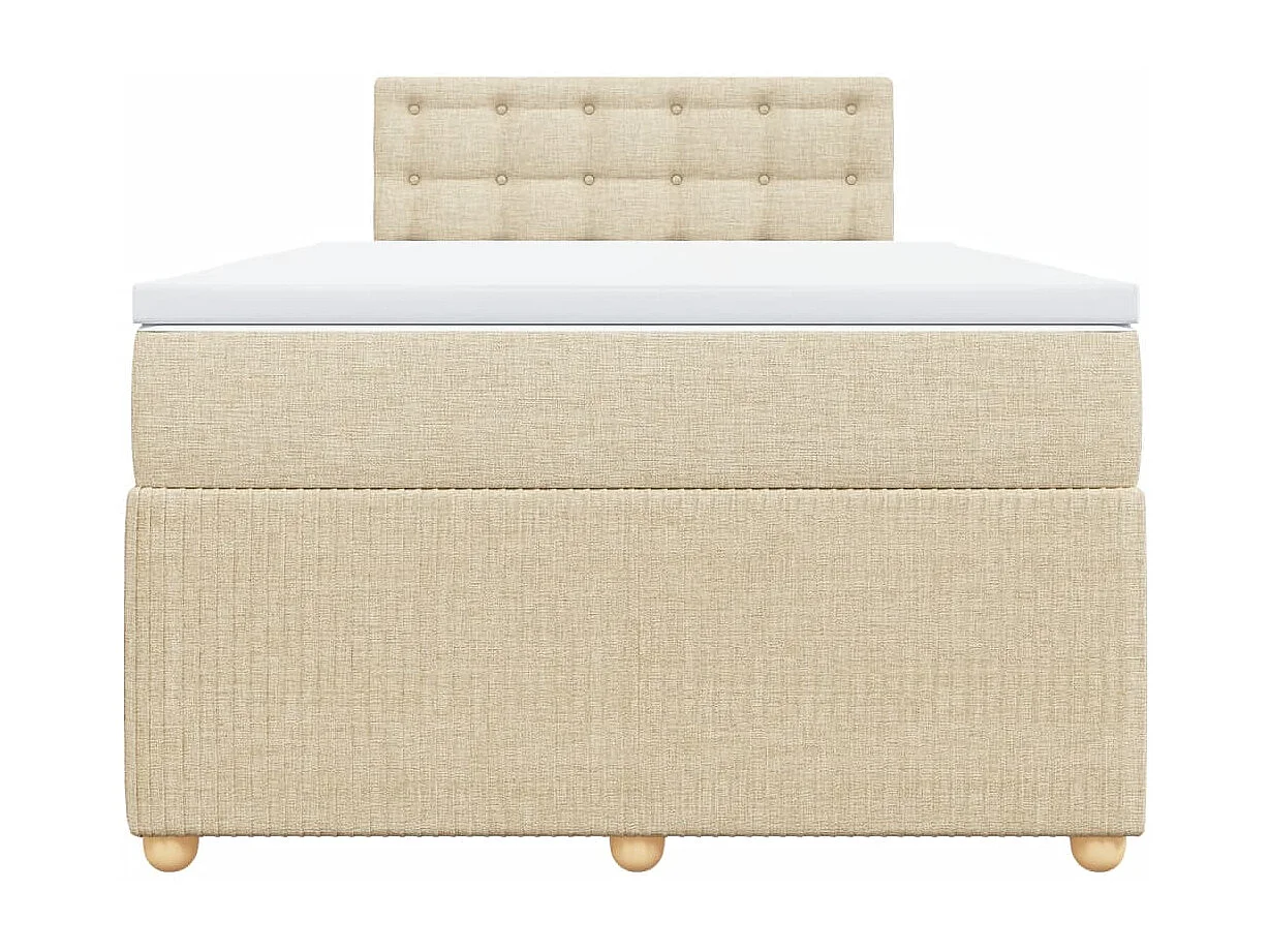 Sommier à lattes de lit avec matelas Crème 120x200 cm Tissu