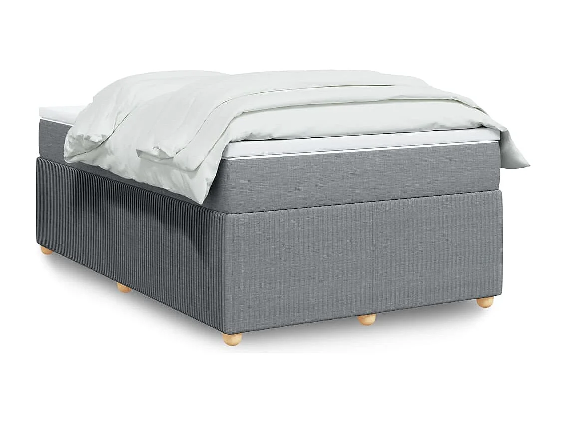 Cama com molas/colchão 120x200 cm tecido cinza-claro