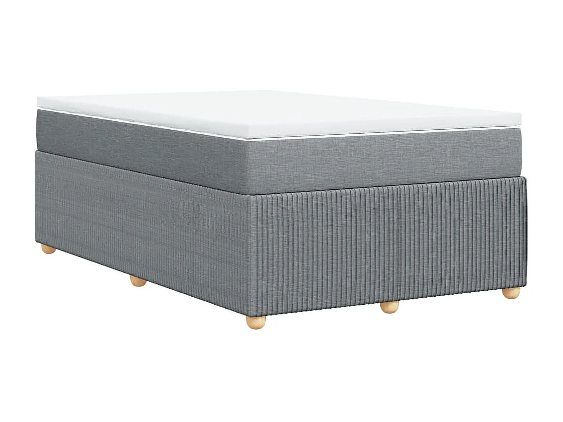 Cama com molas/colchão 120x200 cm tecido cinza-claro