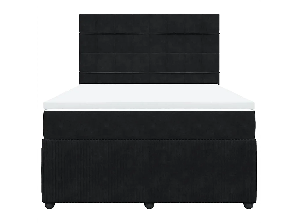 Cama com molas/colchão 160x200 cm veludo preto