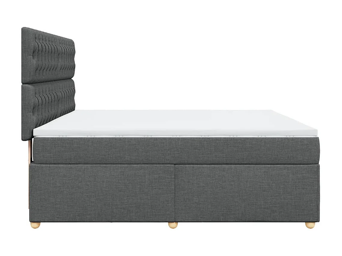 Boxspring met matras stof donkergrijs 180x200 cm