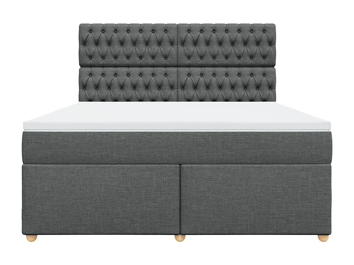 Boxspring met matras stof donkergrijs 180x200 cm