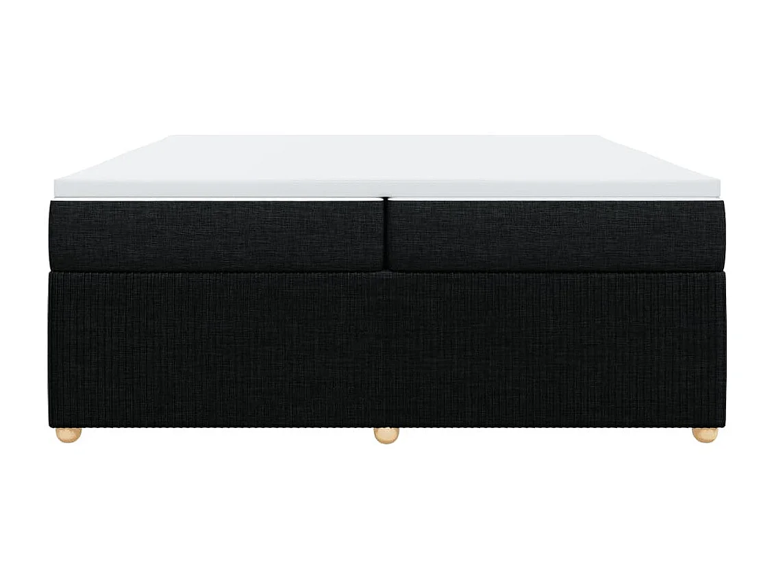 Sommier à lattes de lit avec matelas Noir 200x200 cm Tissu