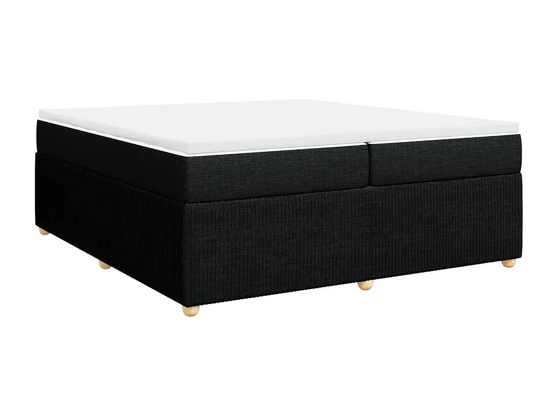 Cama com molas/colchão 200x200 cm tecido preto