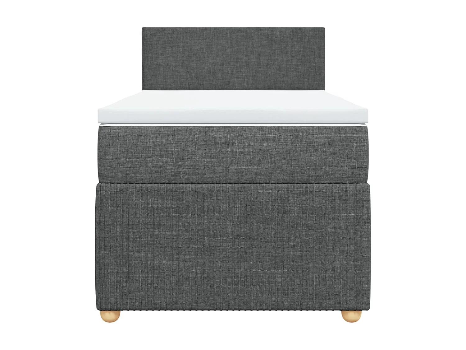 Sommier à lattes de lit avec matelas Gris foncé 90x200 cm Tissu