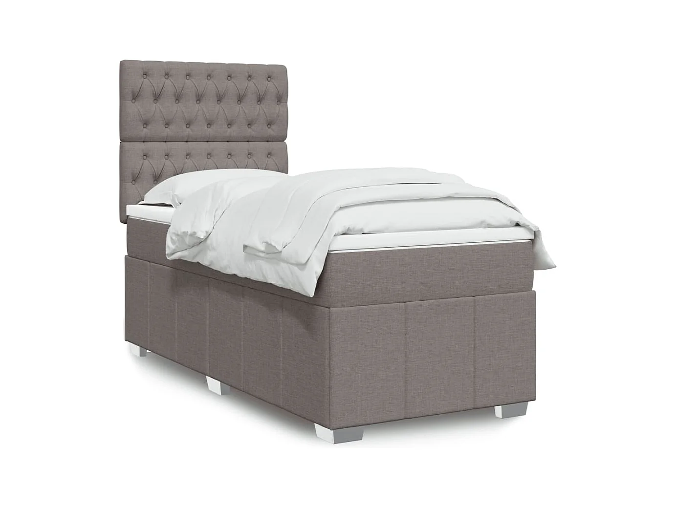 Cama com molas/colchão 90x200 cm tecido castanho-acinzentado