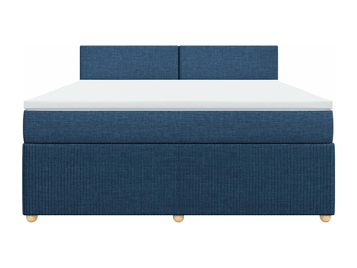 Cama com molas/colchão 180x200 cm tecido azul
